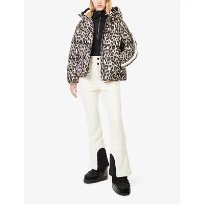 Fusalp Ada Leopard-print Down Ski Jacket In Brown