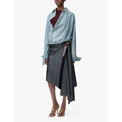 Loewe Womens  Brand-print Relaxed-fit Cotton-jersey T-shirt In Burgundy