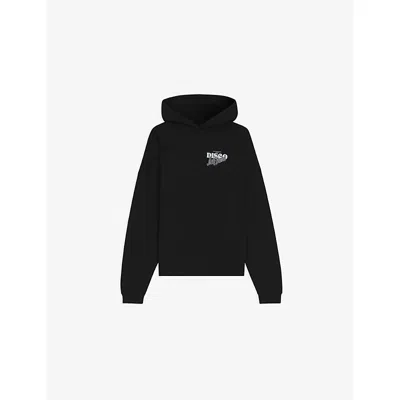 Hugo Boss Womens Hugo Branded-print Relaxed-fit Cotton-jersey Hoody In Black