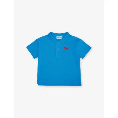 Burberry Cotton Piqué Polo Shirt 12 Months-3 Year In Blue