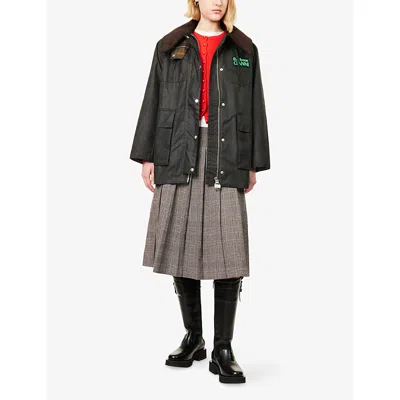 Barbour X Ganni Waxed Jacket In Black