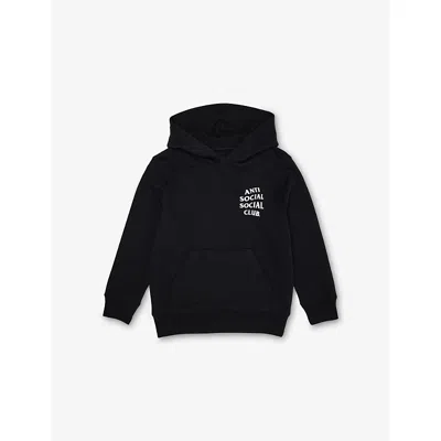 Anti Social Social Club Mind Games Branded Cotton-jersey Hoody 3-13 In Black