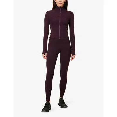 Lululemon Womens  Define Cropped Nulu Stretch-jersey Jacket In Purple