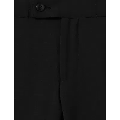 Reiss Knightsbridge T Satin-striped Wool Blend Tuxedo Trousers 3-9 In Black