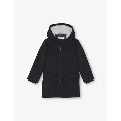 Reiss Osmund Hooded Wool-blend Duffle Coat 9-13 In Blue
