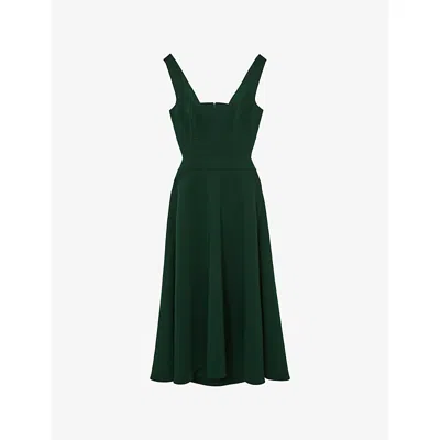 Reiss Womens  Dina Cut-out Woven Midi Dress In Green