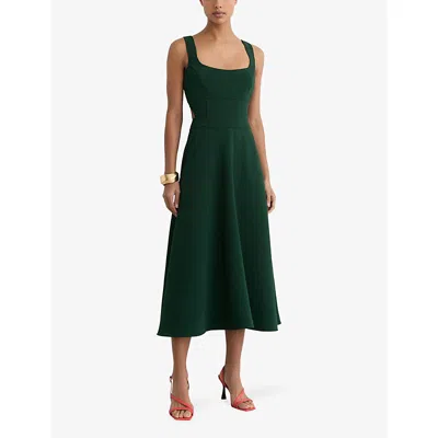 Reiss Womens  Dina Cut-out Woven Midi Dress In Green