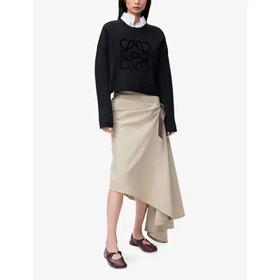 Loewe Wool-blend Anagram Sweater In Black