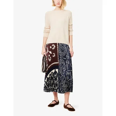 Weekend Max Mara Omens  Printed Twill Woven Midi Skirt In Multi