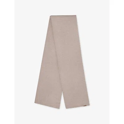 Ru & Rocka Womens  Branded-tab Knitted Scarf In Brown