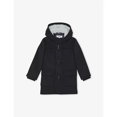 Reiss Osmund Hooded Wool-blend Duffle Coat 3-9 In Blue