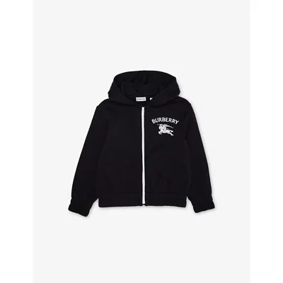 Burberry Ekd Cotton Zip Hoody 4-1 In Black