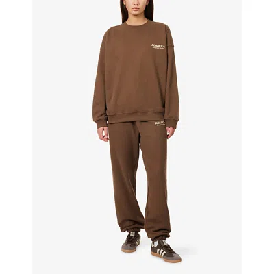 Adanola Womens  Studio Logo-print Cotton Jogging Bottoms In Brown