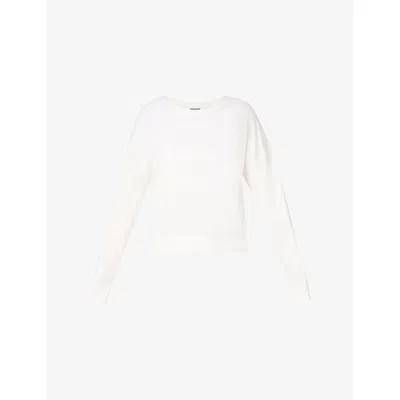 Sweaty Betty Womens  After Class Crop Cotton And Modal-blend Sweatshirt In White