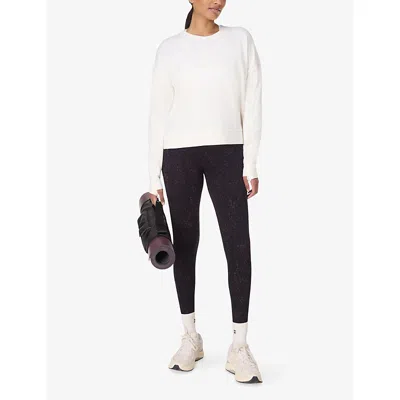 Sweaty Betty Womens  After Class Crop Cotton And Modal-blend Sweatshirt In White