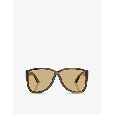 Miu Miu A08s Pilot-frame Acetate Sunglasses In Brown
