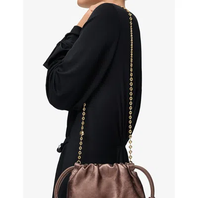 Loewe Womens  Mini Flamenco Leather Shoulder Bag In Brown