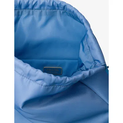 Prada Drawstring Clutch Bag In Blue