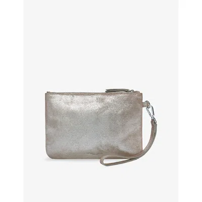 The White Company S  Sparkle Suede Clutch Bag In Gray
