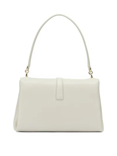 Ferragamo Leather Shoulder Bag With Flap Shoulder Bags White In White