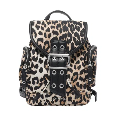 Ganni Women Animalier Print Nano Backpack In Multi