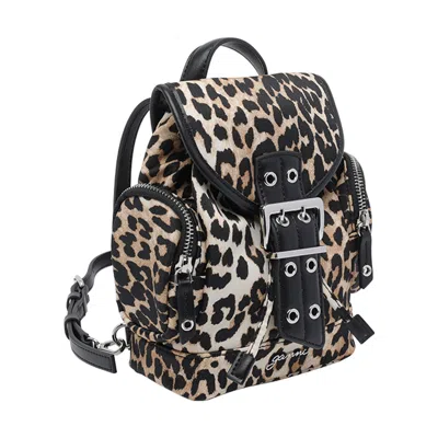 Ganni Women Animalier Print Nano Backpack In Multi