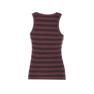 Ganni Women Stripe Rib Tank Top In Multi
