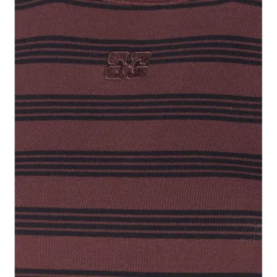 Ganni Women Stripe Rib Tank Top In Multi