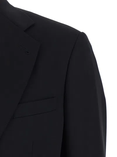 Giorgio Armani Men Black Single-breasted Suit With Classic Lapels In Wool Man In Black