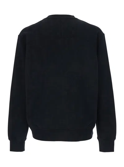Givenchy Men Black Crewneck Sweatshirt With Logo Patch On The Front In Cotton Man In Black