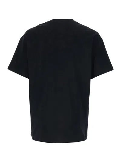 Givenchy Men Black Crewneck T-shirt With Maxi Logo Lettering On The Front In Cotton Man In Black