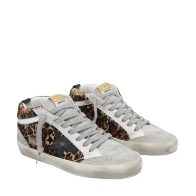 Golden Goose Mid Star Sneakers In Animalier Pony Skin In Multi