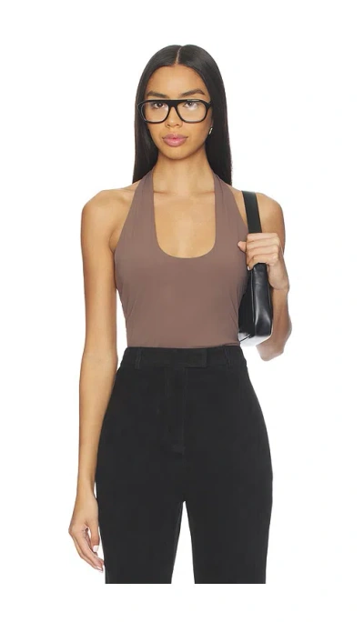 Eaves Simeon Halter Top In Brown