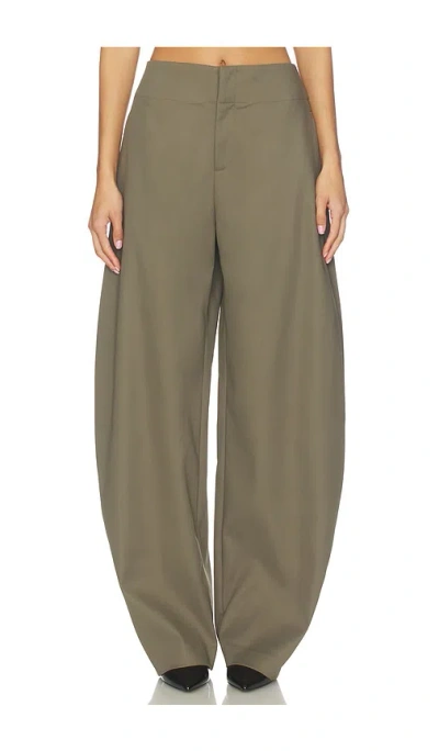 Eaves Mai Sculptural Compact Suiting Pant In Green