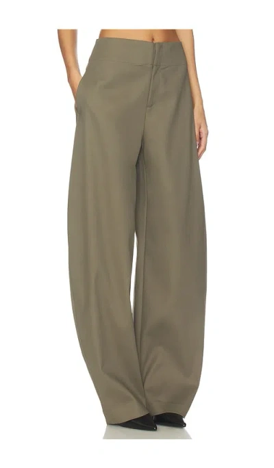 Eaves Mai Sculptural Compact Suiting Pant In Green