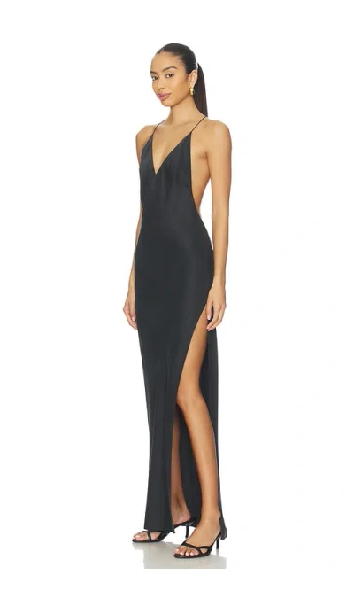 Eaves Lydia Silk Maxi Dress In Black