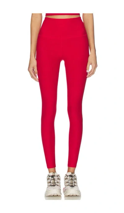 Beyond Yoga Spacedye Caught In The Midi Legging In Coral Glow Heather In Red