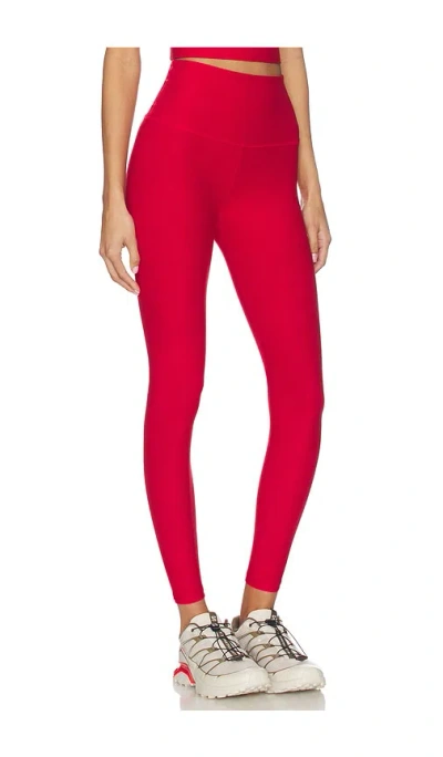 Beyond Yoga Spacedye Caught In The Midi Legging In Coral Glow Heather In Red
