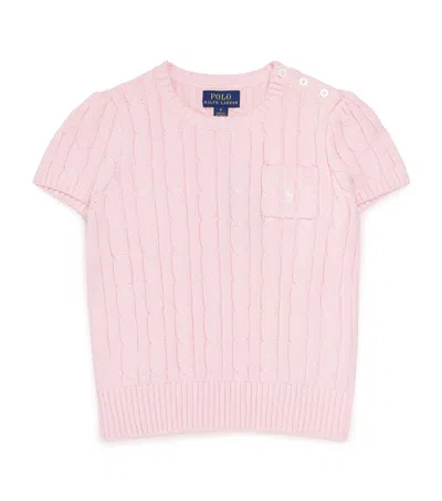 Ralph Lauren Cotton Cable-knit Top In Pink