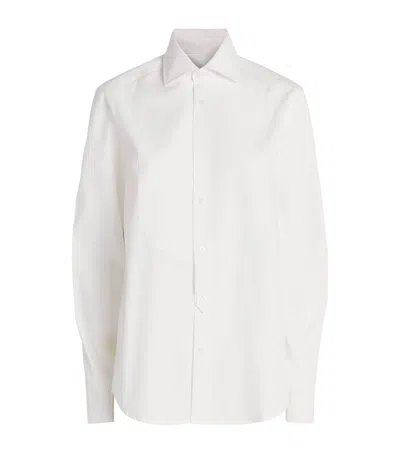 With Nothing Underneath Organic Cotton Dress Shirt In White