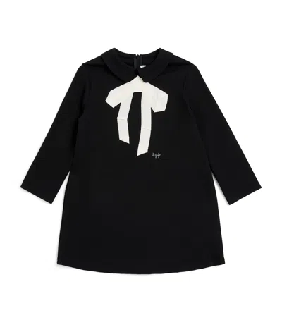 Il Gufo Bow-embellished Dress In Black