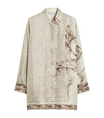 Max Mara Silk Blouson Jacket In White