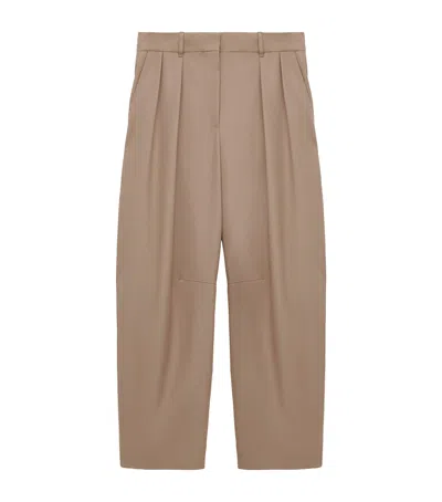 Loewe Wool-blend Barrel Double-pleated Trouser In Gold