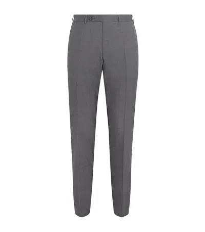 Canali Wool Chinos In Gray
