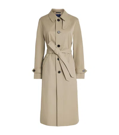 With Nothing Underneath Cotton Chatsworth Trench Coat In Gold