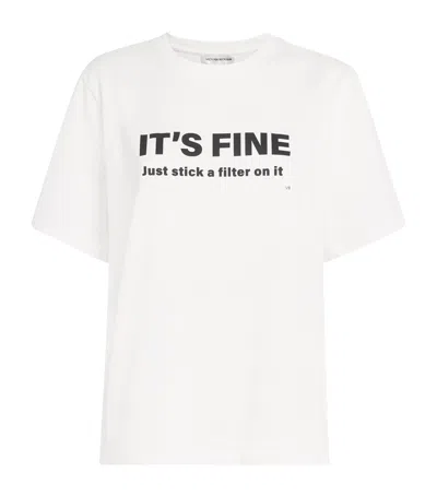Victoria Beckham Organic Cotton Slogan T-shirt In White