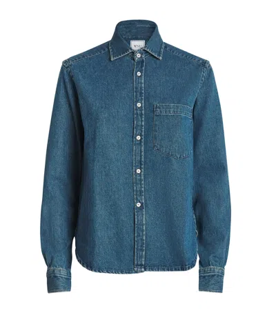 With Nothing Underneath Denim Classic Shirt In Blue
