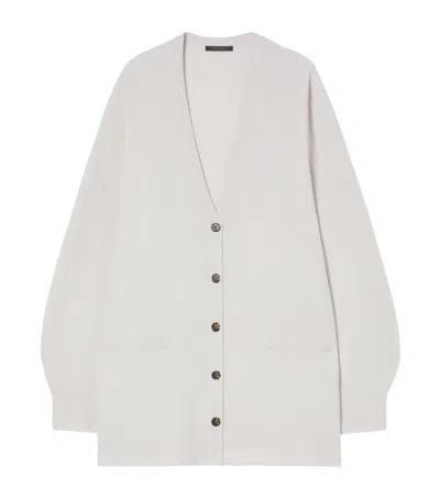 Marina Rinaldi Cashmere Cardigan In Gray