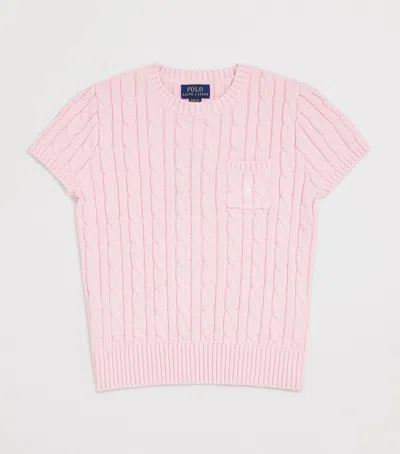 Ralph Lauren Cotton Cable-knit Top In Pink