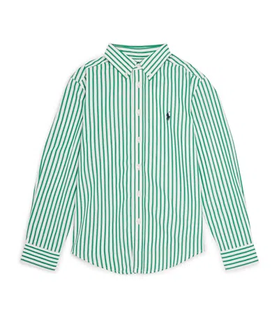 Ralph Lauren Cotton Poplin Stripe Shirt In Green